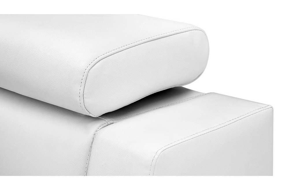 Lit design en cuir italien de luxe fendo, avec sommier à lattes, blanc,  180x200 - Mobilier Privé