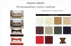 lit design en cuir de luxe adam, avec sommier à lattes offert, couleur personnalisée, 160x200