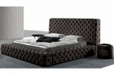 lit design en cuir de luxe zurich, avec sommier à lattes, noir, 160x200