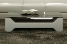 table basse design cosy, gris claire
