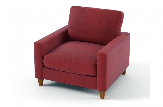 fauteuil 1 place en tissu de qualité sweden, fuschia