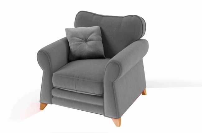 fauteuil 1 place en tissu de qualité tomy, gris