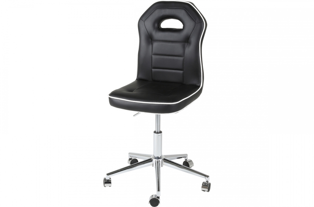 Finebuy housse de chaise simili cuir noir chaise de bureau jusqu'à 120 kg, chaise pivotante design réglable en hauteur